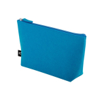 Trousse spacieuse en feutre recyclé avec fermeture éclair couleur bleu ciel