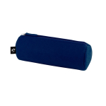Trousse cylindrique en feutre recyclé avec fermeture éclair couleur bleu