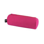 Trousse cylindrique en feutre recyclé avec fermeture éclair couleur rose