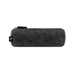 Trousse cylindrique en feutre recyclé avec fermeture éclair couleur gris foncé première vue