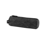 Trousse cylindrique en feutre recyclé avec fermeture éclair couleur gris foncé