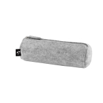 Trousse cylindrique en feutre recyclé avec fermeture éclair couleur gris clair