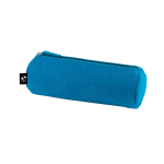 Trousse cylindrique en feutre recyclé avec fermeture éclair couleur bleu ciel