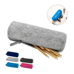 Trousse cylindrique en feutre recyclé avec fermeture éclair diverses couleurs