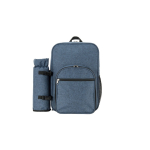 Sac à dos isotherme pique-nique en polyester recyclé avec ustensiles couleur bleu première vue