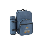 Sac à dos isotherme pique-nique en polyester recyclé avec ustensiles couleur bleu image avec logo