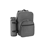 Sac à dos isotherme pique-nique en polyester recyclé avec ustensiles couleur gris foncé