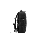 Sac à dos militaire en polyester recyclé avec sangles et insigne couleur noir troisième vue