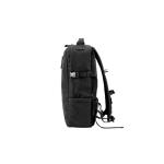 Sac à dos militaire en polyester recyclé avec sangles et insigne couleur noir quatrième vue