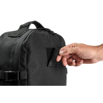 Sac à dos militaire en polyester recyclé avec sangles et insigne couleur noir Neuvième vue