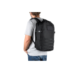 Sac à dos militaire en polyester recyclé avec sangles et insigne couleur noir