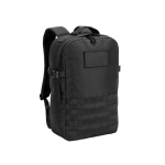 Sac à dos militaire en polyester recyclé avec sangles et insigne couleur noir