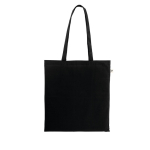 Sac de courses en coton biologique avec longues anses 140 g/m² couleur noir