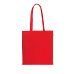 Sac de courses en coton biologique avec longues anses 140 g/m² couleur rouge