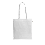 Sac de courses en coton biologique avec longues anses 140 g/m² couleur blanc