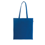 Sac de courses en coton biologique avec longues anses 140 g/m² couleur bleu roi