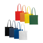 Sac de courses en coton biologique avec longues anses 140 g/m² diverses couleurs