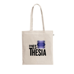 Sac naturel en coton recyclé et polyester avec anses 150 g/m² couleur naturel image avec logo