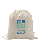 Sac à cordon en coton recyclé et polyester 150 g/m² avec zone d'impression
