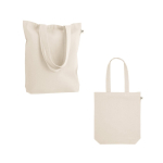 Sac de courses en coton recyclé et polyester à anses longues 280 g/m² diverses couleurs
