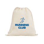 Sac à dos en corde naturel entièrement en coton 140 g/m² couleur naturel image avec logo
