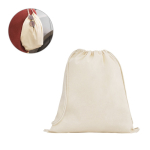 Sac à dos en corde naturel entièrement en coton 140 g/m² diverses couleurs