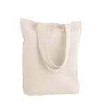 Sac de courses naturel en coton avec anses longues 220 g/m² couleur naturel troisième vue