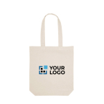 Sac de courses naturel en coton avec anses longues 220 g/m² avec zone d'impression
