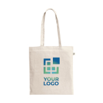 Sac de courses en coton bio avec anses longues 180 g/m² avec zone d'impression