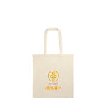 Sac de courses entièrement en coton 140 g/m² couleur naturel image avec logo