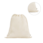 Sac à dos en cordon fabriqué en coton bio avec anses 140 g/m² diverses couleurs