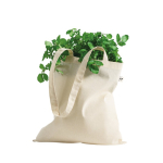 Sac de courses en coton bio avec anses longues 140 g/m² couleur naturel troisième vue