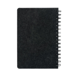 Carnet en feutre recyclé avec couverture semi-rigide A5 pages lignées couleur gris foncé troisième vue