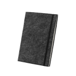 Bloc-notes avec couverture en feutre recyclé A5 pages lignées couleur gris foncé