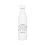Bouteille isotherme en acier inoxydable avec bouchon antifuite 520ml couleur blanc image avec logo