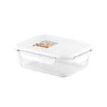 Boîte hermétique en verre borosilicate capacité 1L couleur blanc image avec logo