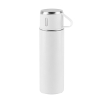 Bouteille en acier inoxydable à double paroi avec finition mate 490ml couleur blanc première vue