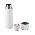 Bouteille en acier inoxydable à double paroi avec finition mate 490ml couleur blanc
