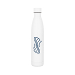 Bouteille en acier inoxydable à double paroi isolée sous vide 1L couleur blanc image avec logo