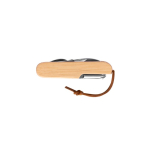 Couteau multifonction en bambou et acier inoxydable avec cordon couleur naturel troisième vue