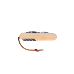 Couteau multifonction en bambou et acier inoxydable avec cordon couleur naturel quatrième vue