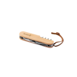 Couteau multifonction en bambou et acier inoxydable avec cordon couleur naturel image avec logo