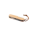 Couteau multifonction en bambou et acier inoxydable avec cordon couleur naturel