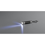Porte-clés aluminium partiellement recyclé avec lampe LED 3 positions couleur noir troisième vue