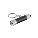 Porte-clés aluminium partiellement recyclé avec lampe LED 3 positions couleur noir