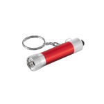 Porte-clés aluminium partiellement recyclé avec lampe LED 3 positions couleur rouge