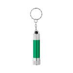 Porte-clés aluminium partiellement recyclé avec lampe LED 3 positions couleur vert première vue