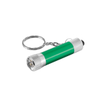 Porte-clés aluminium partiellement recyclé avec lampe LED 3 positions couleur vert
