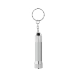 Porte-clés aluminium partiellement recyclé avec lampe LED 3 positions couleur argenté mat première vue