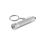 Porte-clés aluminium partiellement recyclé avec lampe LED 3 positions couleur argenté mat